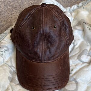 London Fog Brown Leather Men's Hat